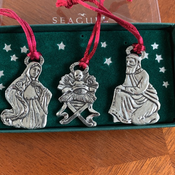 Seagull Pewter Ornaments and Candle Snuffer - Picture 2 of 8